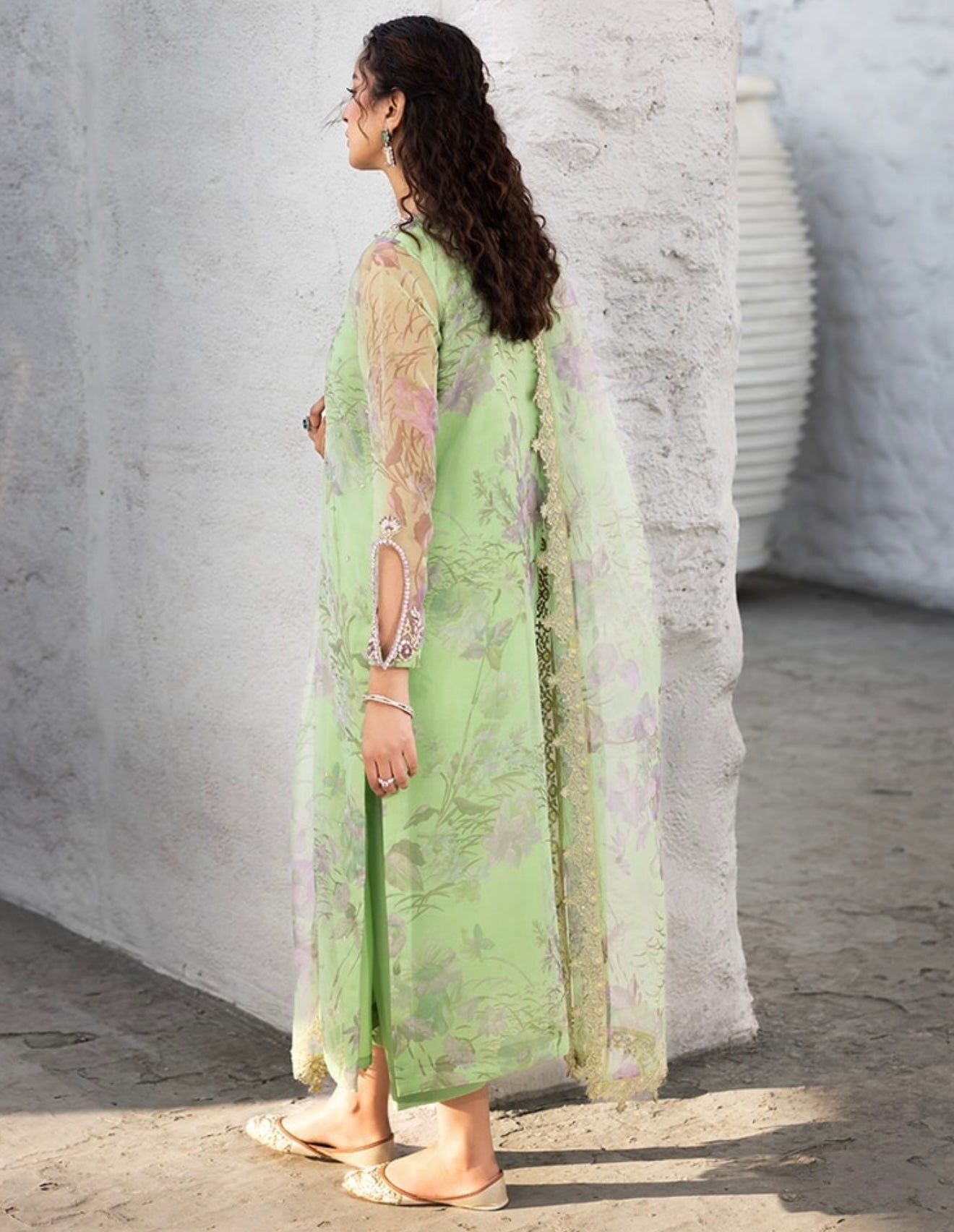 3-PC EMBROIDERED ORGANZA SUIT CMA-5-013