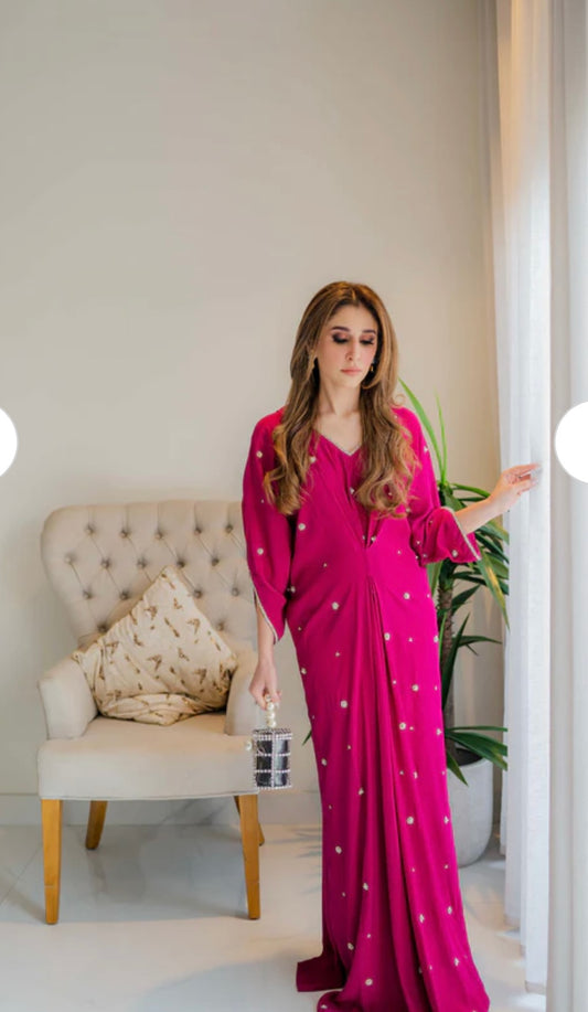 Magenta Crepe Kaftan