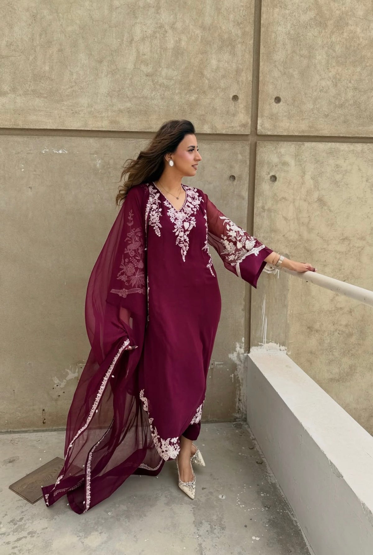 EMBROIDERED CHIFFON PR-1322