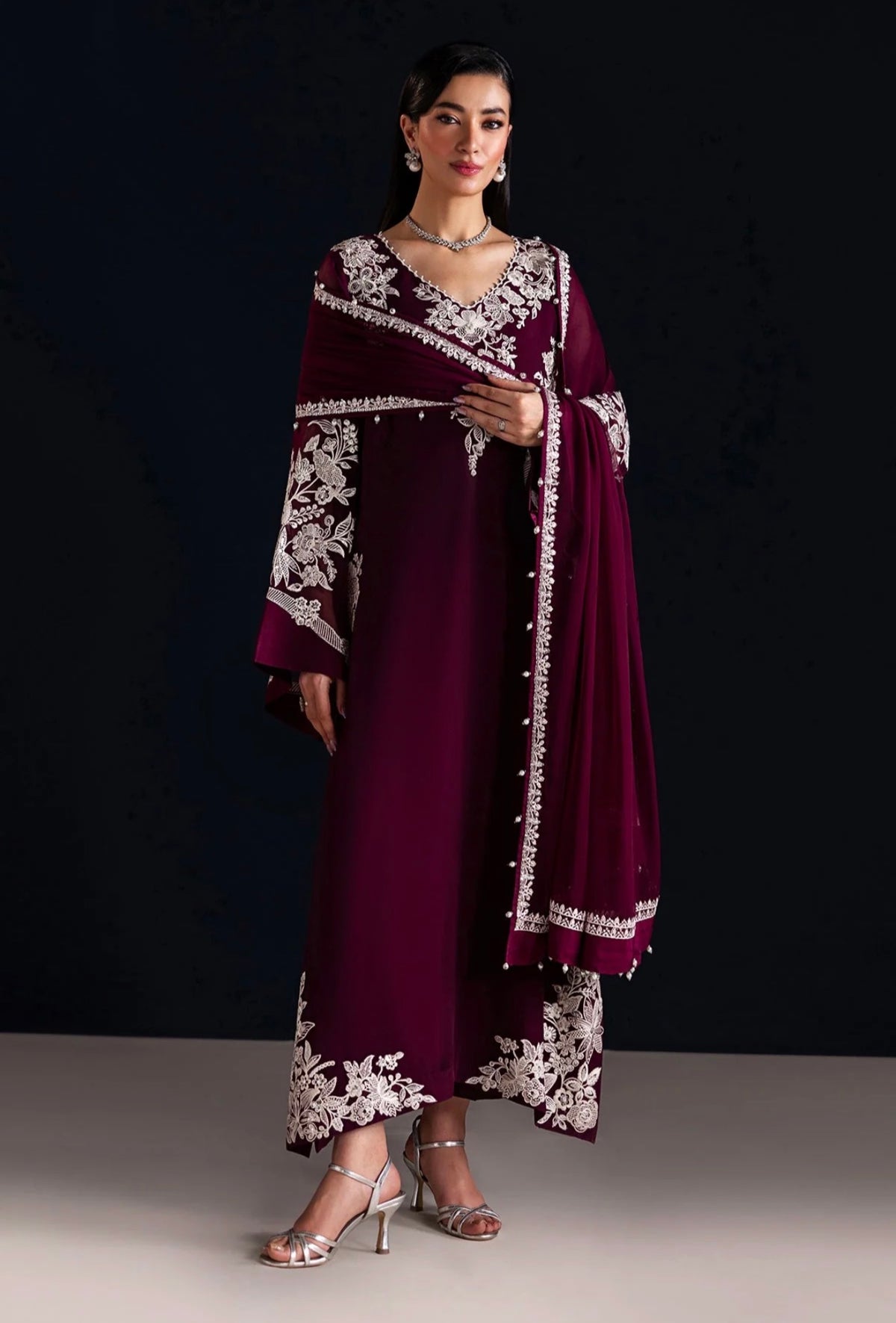 EMBROIDERED CHIFFON PR-1322