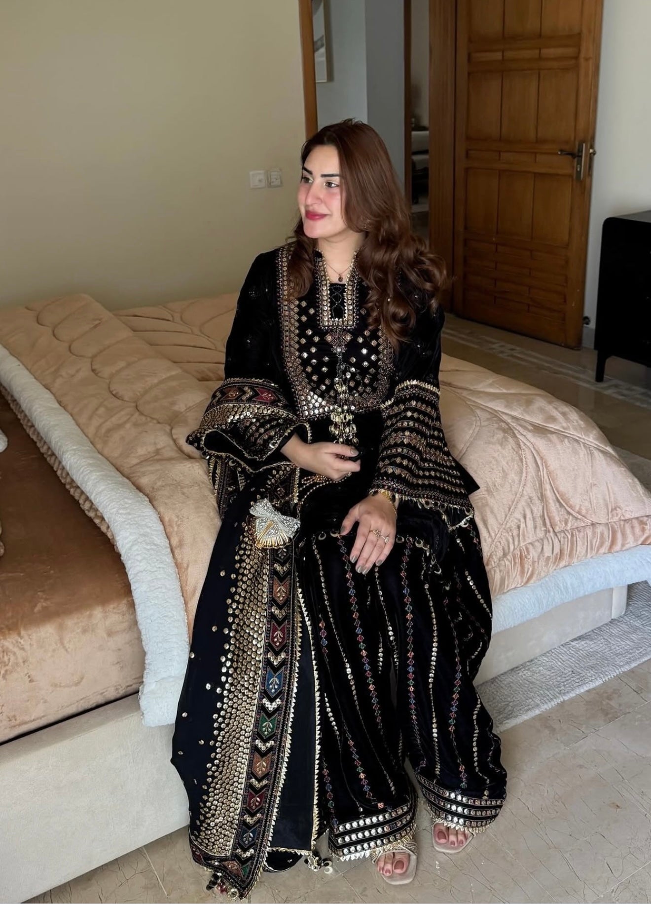 EMBROIDERED VELVET FORMAL VVF D-5